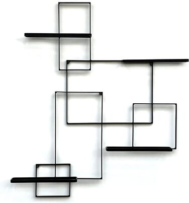 Металевий винний стелаж DanDiBo Black Line, настінний, чорний тримач для пляшок