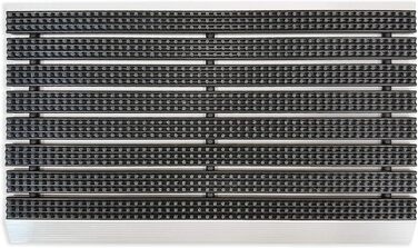 Алюмінієвий килимок для входу Astra Super Brush, брудозахисний, сірий, 40x60 см, надміцний, нековзкий, для вулиці та приміщення