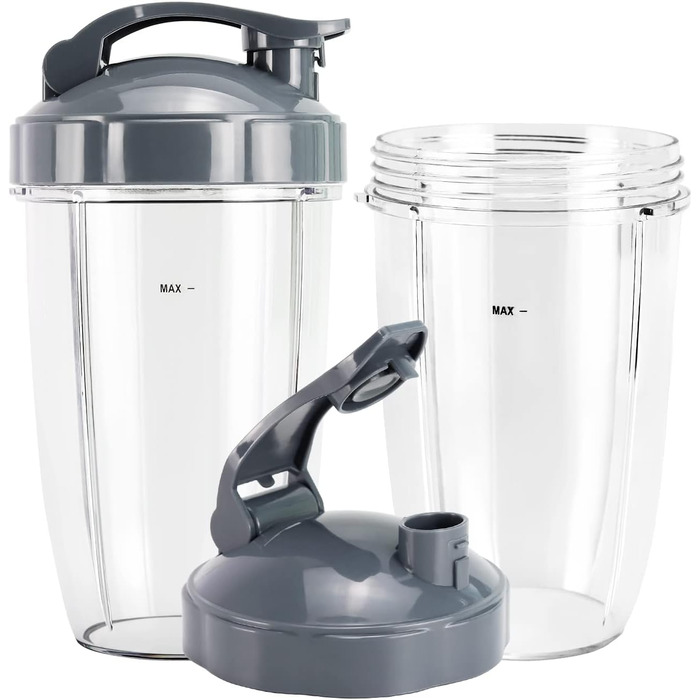 Набір з 2 чаш для блендера NutriBullet Pro 900/600 Вт, 710 мл, з 2 кришками, BPA Free, для смузі, запасні частини