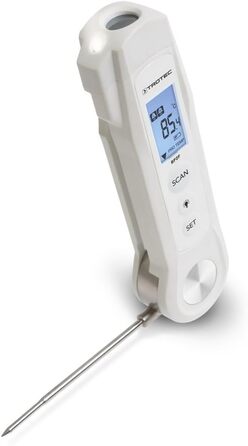 Цифровий термометр для м'яса TROTEC BP5F, інфрачервоний, діапазон -40°C до +280°C, IP65, таймер, максимальне значення, індикатор заряду, для кухні