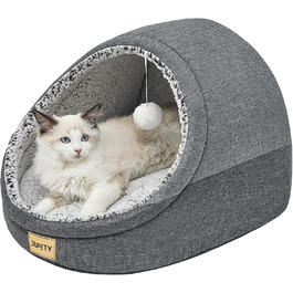 Котяча хатка Jiupety Nettes, будиночок-корзина для котів, лежак з нековзною основою, знімна та прана подушка, 41x41x33 см, темно-сірий