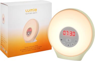 Світловий будильник Lumie Sunrise з ефектом сходу та заходу сонця, звуками та атмосферним підсвічуванням