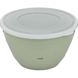 Миска для змішування Emsa Prep&Bake 2,75 л із пластику, з кришкою для зберігання, нековзке дно, для кухні, зелена