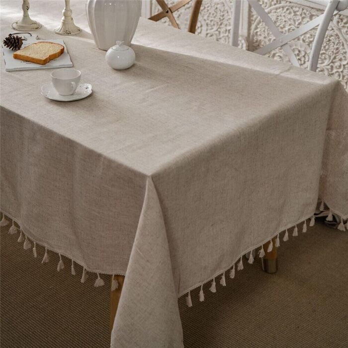 Скатертина JaeMoose з лляної бавовни, прямокутна, 140x220 см, водонепроникна, для кухні, столу, декор для дому та вечірки