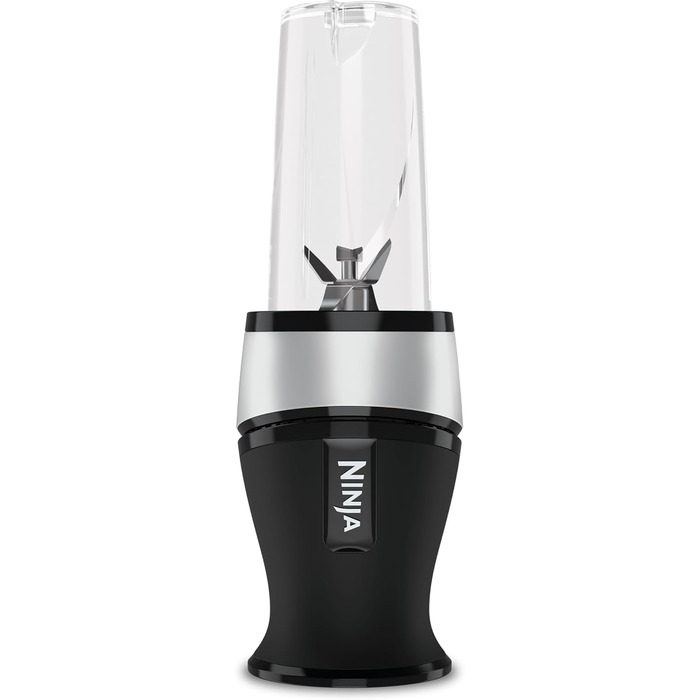 Блендер Ninja 700 Вт, міксер для смузі, 2 чаші 470 мл з кришками, подрібнює лід і заморожені фрукти, сріблясто-чорний, модель QB3001UKS