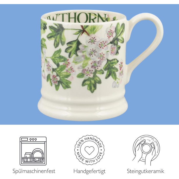 Велика керамічна чашка Emma Bridgewater Hawthron Tree 1/2 Pint – для кави, чаю, капучино, латте, подарункова чашка зі стонгверу