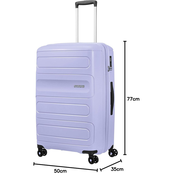 Валіза American Tourister Sunside Spinner, 55 см, 35 л, чорна, розширювана, пластикова, на 4 колесах