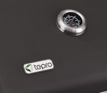 Вугільний гриль tepro Tornoto Kombi, з 2 ручками, термометром і лотком для золи, 67,5x43,3x45 см, чорний