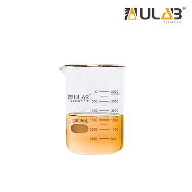 Скляний стакан ULAB 3000 мл, боросилікатний, низької форми