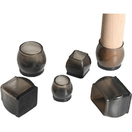 Силіконових ковпачків для ніжок стільця, не ковзають, C-Black, 12 шт.