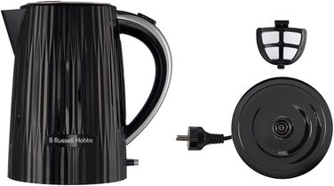 Електрочайник Russell Hobbs Eden 1,7 л, 2400 Вт, білий з нержавіючою вставкою, знімний фільтр від накипу, відкривання кришки кнопкою, індикатор рівня води, підсвічування, BPA-free, модель 27360-70