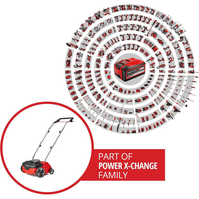 Акумуляторний аератор-скарифікатор Einhell GC-SC 36/31 Li-Solo Power X-Change, 36В, 31 см, 3-в-1, без акумулятора та зарядного пристрою