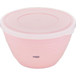 Миска для змішування Emsa Prep&Bake 1,7 л, пластикова, з кришкою, рожевого кольору, для зберігання у холодильнику, нековзне дно, стійка, можна мити в посудомийній машині