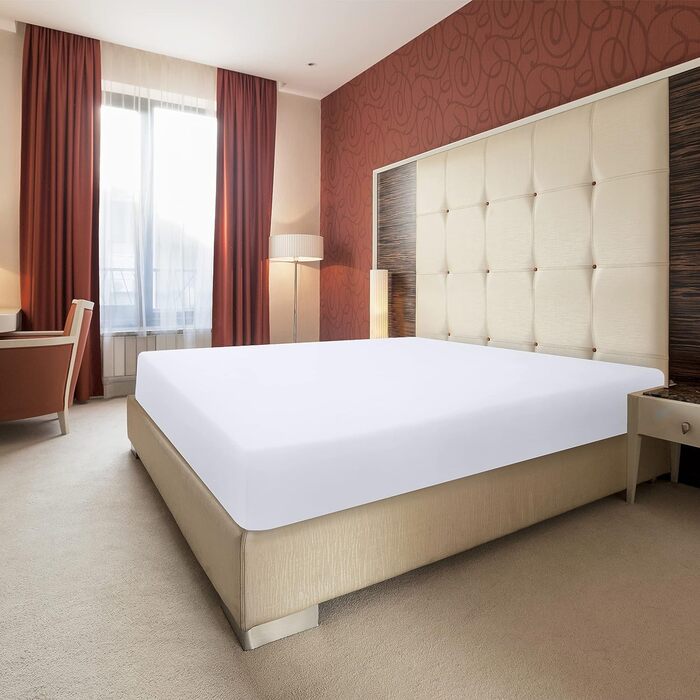 Комплект з 6 натяжних простирадл Utopia Bedding 180x200 см, білі, мікрофібра, глибока кишеня 35 см