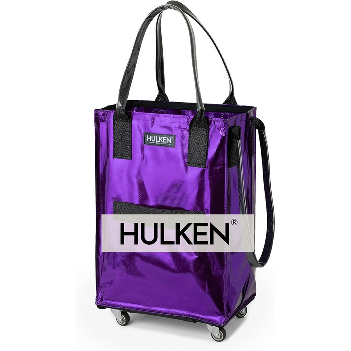 Сумка-візок HULKEN Klein Roégold на колесах, ультрафіолетова, S, 30 кг, складана, з міцними ручками та блискавкою, багаторазова