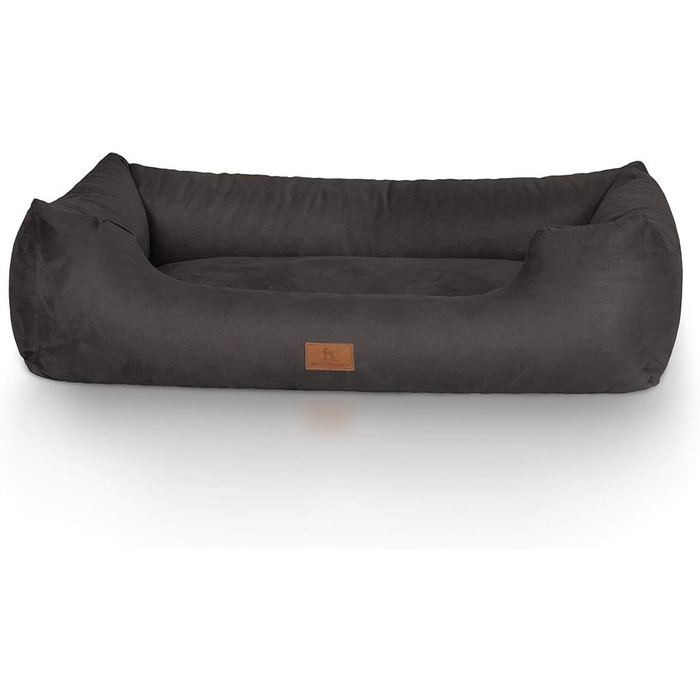 Ліжко для собак Knuffelwuff Dreamline з велюру XXL, 155x105x30 см, чорне, знімний чохол, легке в догляді, для великих, середніх та малих собак