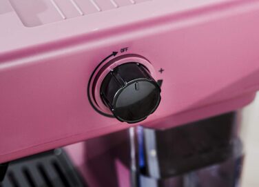 Кавоварка ECODE Delice, еспресо-машина 20 бар, чорна, 1,5 л, з манометром, паровим краном та капучинатором, для приготування еспресо і капучино, подвійна доза, фіолетова