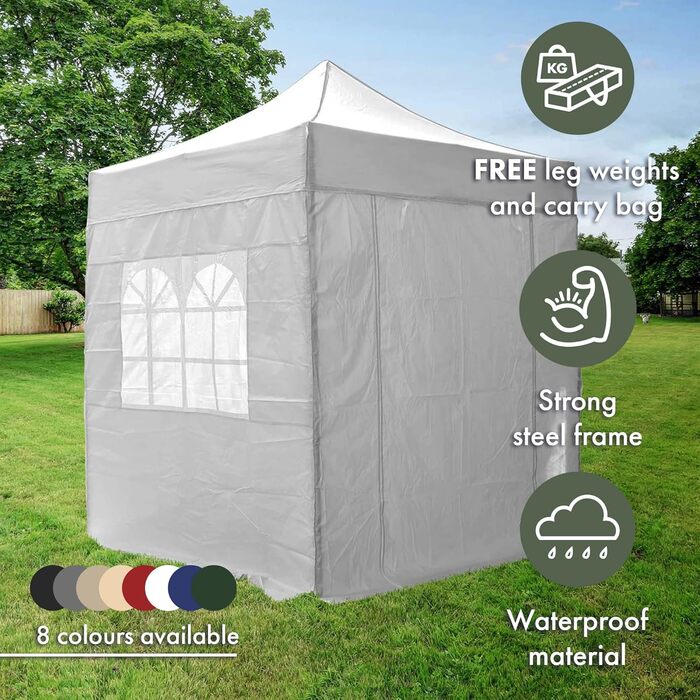 Павільйон Airwave EX26032 Pop-Up з боковинами, 2x2 м, білий
