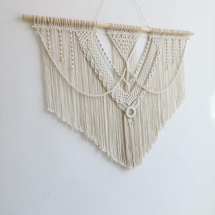 Великий макраме килим на стіну Boho 110x82 см, ручна робота для спальні, балкона, настінний декор, подарунок для жінок