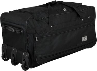 Велика дорожня сумка-тележка TW24 XXXL 182 л, 3 колеса, чорна