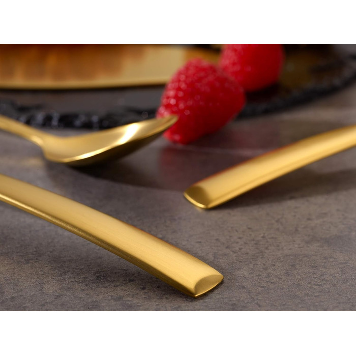 Набір столових приборів ECHTWERK Avelino Gold Edition, 20 предметів, матова нержавіюча сталь 18/10, для 4 осіб, преміум якість, для весіль, свят та декору столу