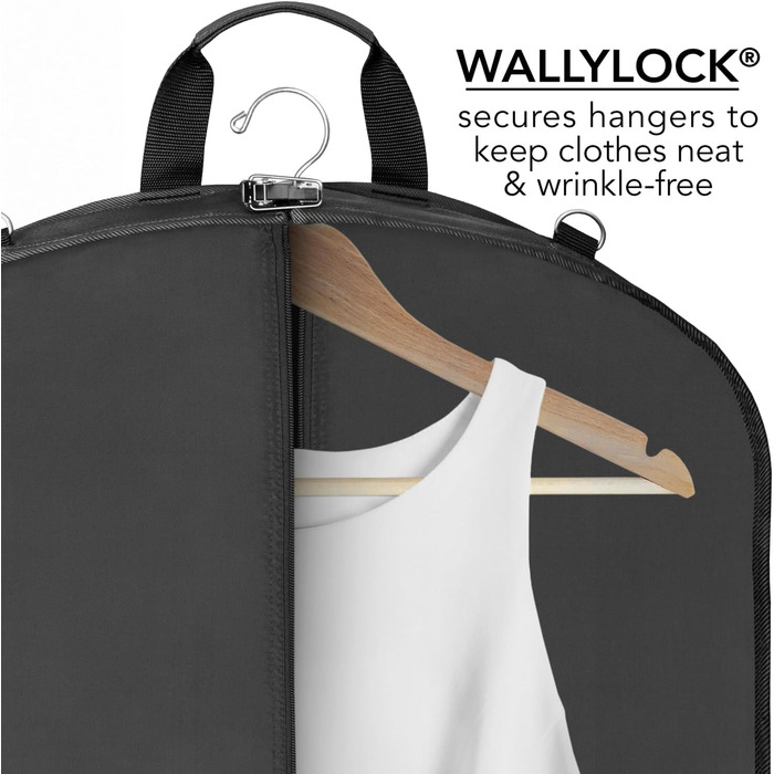 Дорожній трискладний чохол для суконь WallyBags, 132 см, чорний, водонепроникний, для подорожей