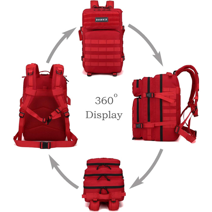 Тактичний військовий рюкзак 40 л Survival Army Molle, червоний