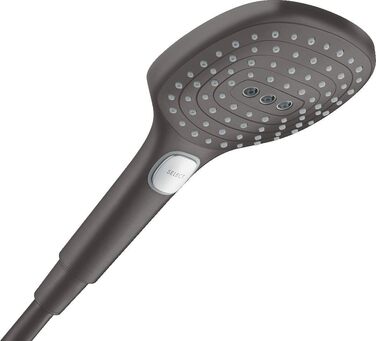 Душова лійка hansgrohe Raindance Select E 120x120 мм, 9 л/хв, 3 режими, антикальк, економна, Brushed Black Chrome