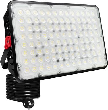 LED прожектор для вулиці 400Вт, 2 шт, 40000Лм, 6500K холодне світло, IP66 водонепроникний, для саду, гаража, спортмайданчика, двору, LED прожектор будівельний