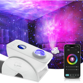 LED проектор зоряного неба Blubbel з Wi-Fi, 3D Галактика, нічник з керуванням через додаток і голос, сумісний з Alexa/Google, для дітей та спальні