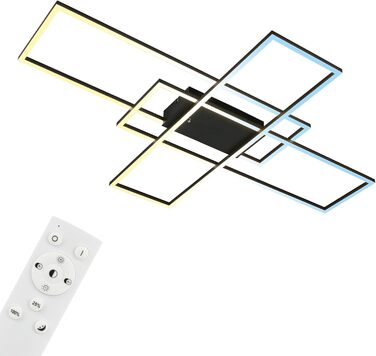 BRILONER LED стельова лампа з пультом, диммована, регульована температура світла, для вітальні, спальні, кухні, 104x42x10 см, чорна