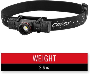 Налобний ліхтар Coast XPH30R 1200 лм, фокус, USB-C, акумуляторний, магніт, чорний