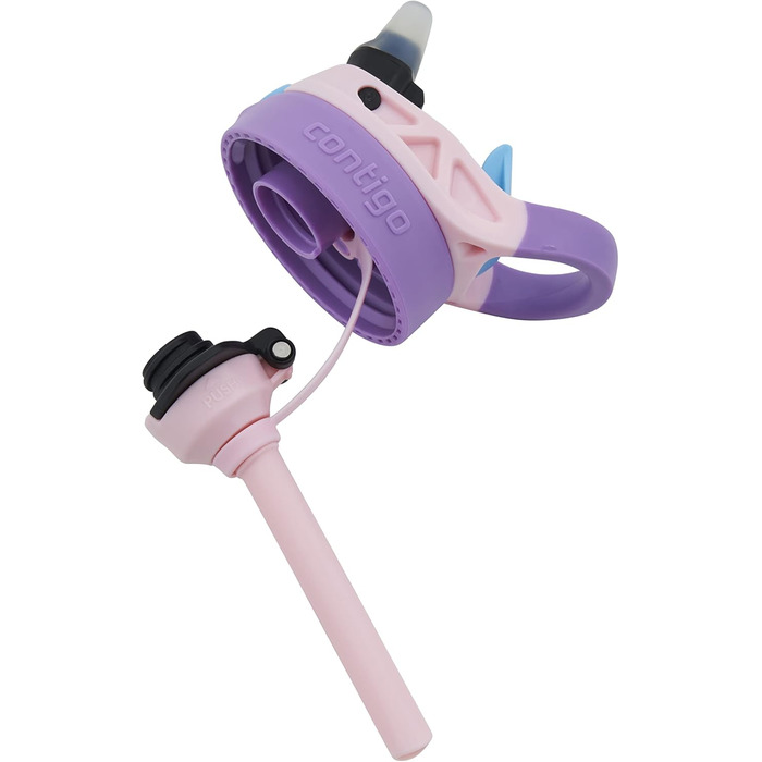 Дитяча пляшка для води Contigo Easy Clean Autospout з трубочкою, BPA-free, 420 мл, пластикова, герметична, легка у догляді, для школи та спорту (Strawberry Shakes)