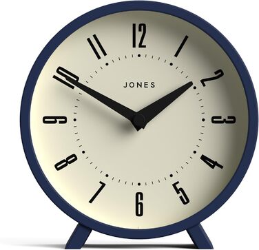 Настільний годинник JONES CLOCKS Venus, круглий, ретро дизайн, синій – для столу, полиці, каміна або тумби