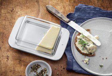 Маслянка WMF Loft Brunch з нержавіючої сталі 11,5x16,8 см з пластиковою кришкою, матова, можна мити в посудомийці