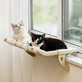 Підвісне котяче ліжко MEWOOFUN на вікно, 50x36 см, біле, знімний чохол, витримує 18 кг