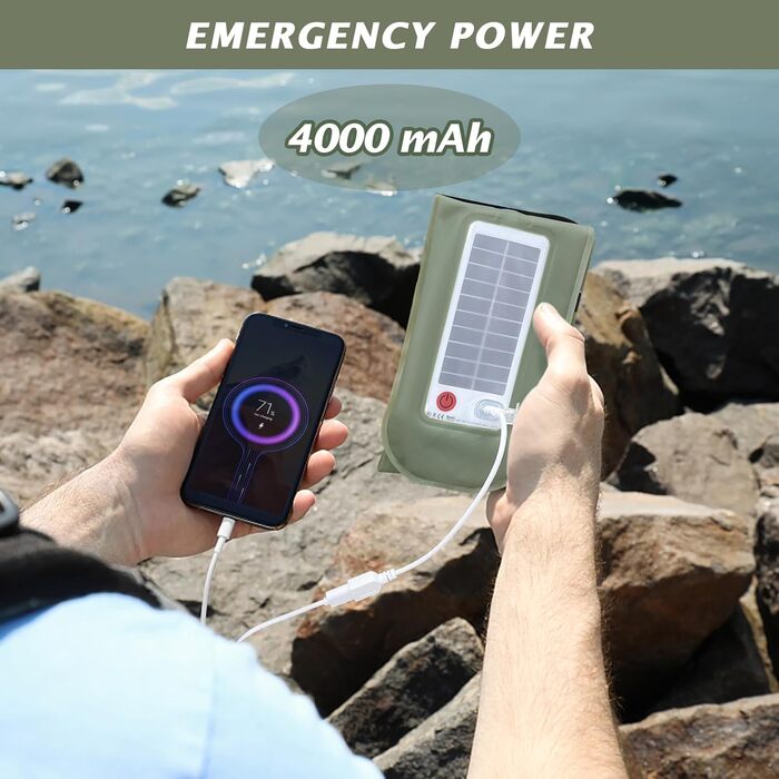 Qoolife LED кемпінг-лампа акумуляторна, складана сонячна лампа-ліхтар із двома способами зарядки, магнітним кріпленням, водонепроникна, для кемпінгу, 85 см