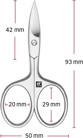 ZWILLING Ножиці для нігтів, гіпоалергенні, преміум, сріблясті, 90 мм — для рук та ніг, мікрозубчаста вигнута ріжуча кромка
