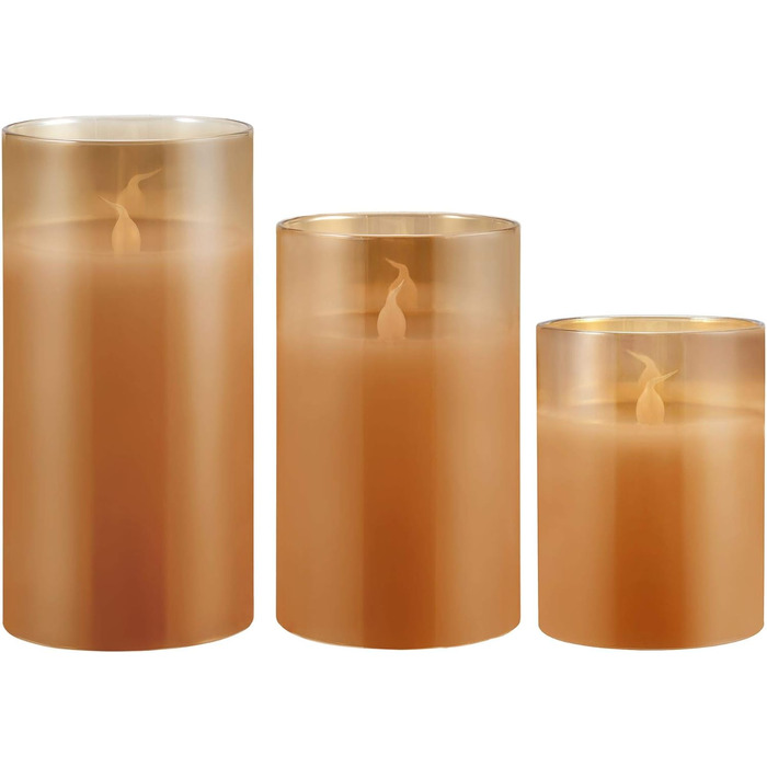 Свічки LED Pauleen Classy Golden, набір 3 шт., з батарейкою та таймером 6 годин, золотисті, імітація воскової свічки