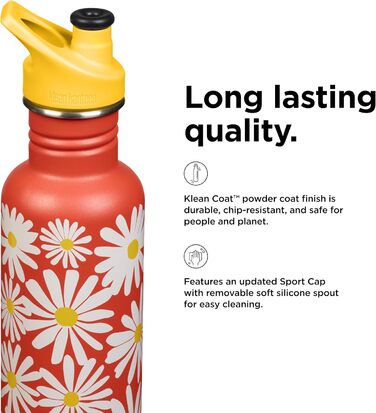 Пляшка для води Klean Kanteen Classic 800 мл, Гансіблум, сталева