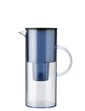 Фільтр-глечик для води Stelton EM77, 2 л, сумісний з картриджами Brita, пластиковий, зменшує хлор і накип, синій, сучасний дизайн
