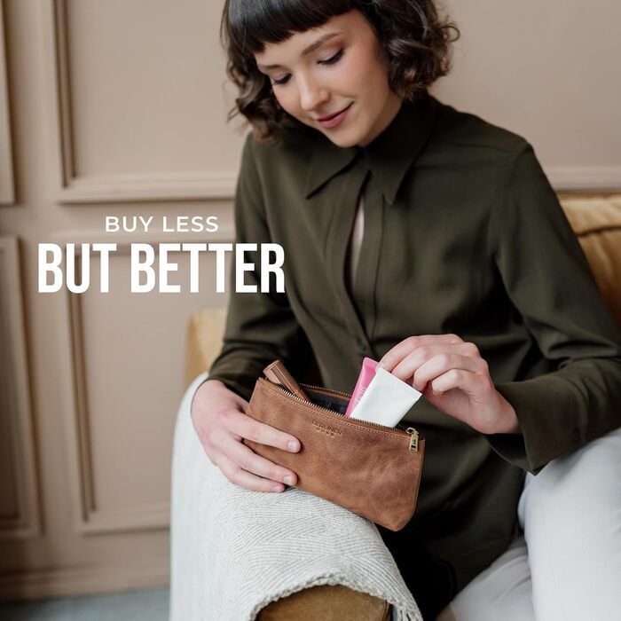 Косметичка Berliner Bags Anna з натуральної шкіри, маленька, колір Camel, для жінок і дівчат