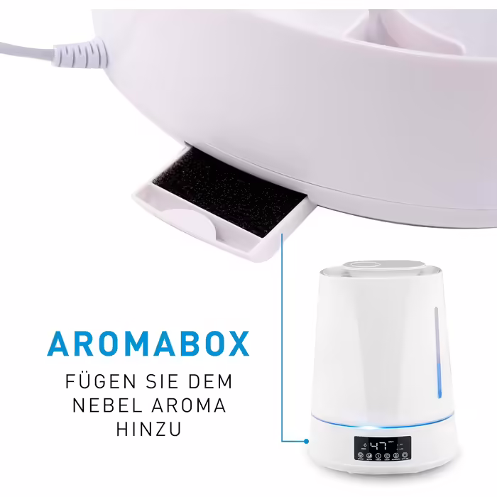Зволожувач повітря та аромадифузор Grundig 4 л з гігрометром і таймером для приміщень 15-30 м², білий