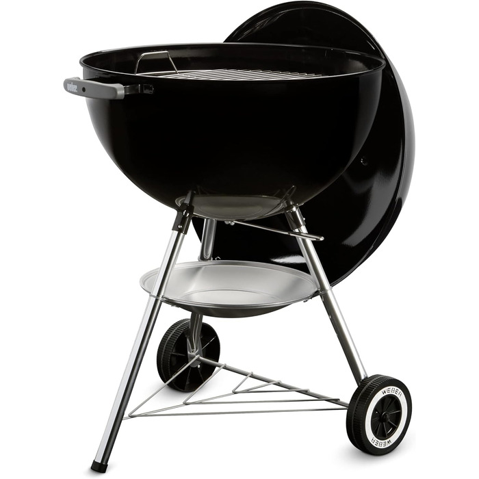 Вугільний гриль Weber Classic Kettle 57 см, чорний, з термометром, емальований, на колесах, для барбекю