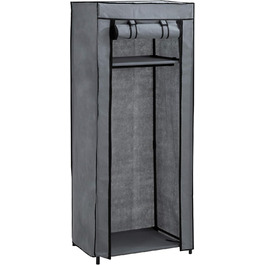Тканинна шафа Axentia 132891, 60x148x45 см, сіро-чорна, органайзер для зберігання одягу