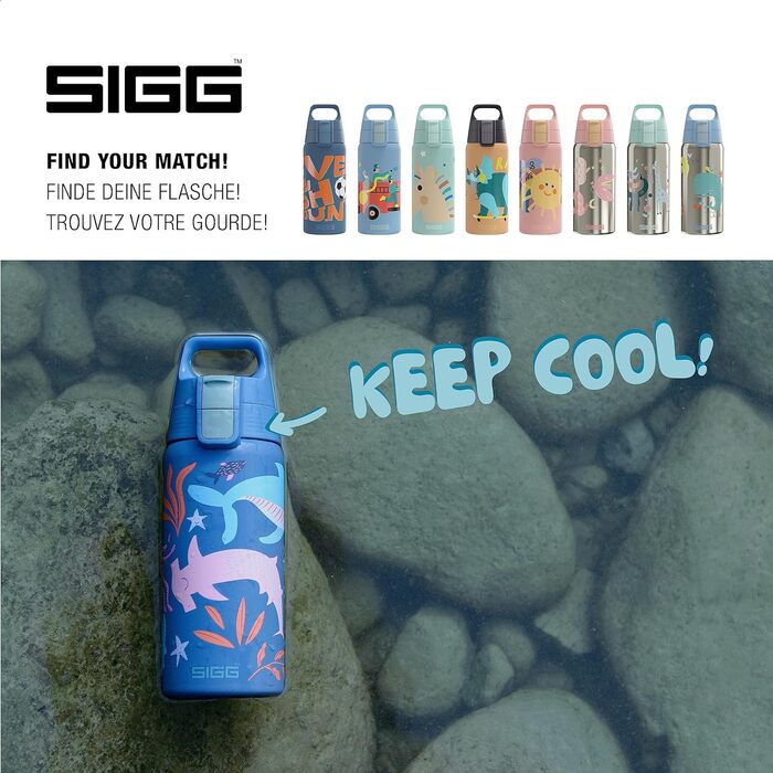 Дитяча ізольована пляшка для напоїв SIGG Shield Therm ONE 0,5 л, для газованої води, герметична, легка, без BPA, синя