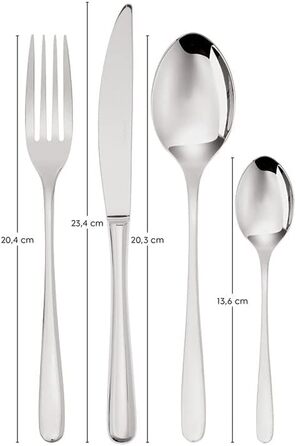 Столовий набір Sambonet Taste 52553-G2 з нержавіючої сталі 18/10, 48 предметів для 12 персон, посудомийна машина