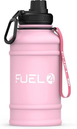 Потужна питна пляшка з нержавіючої сталі 1,3 л, рожевий – герметична, BPA Free, спортивна фляга для води для дорослих, тренажерного залу та фітнесу