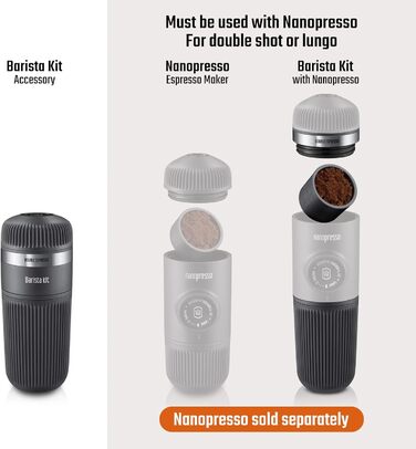 Набір бариста WACACO Nanopresso для портативної еспресо-машини, аксесуари для приготування подвійного еспресо та лунго