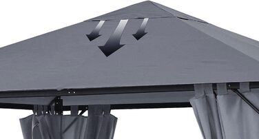 Заміна даху для садового павільйону 3x3 м QUICK STAR, сірий RAL 7012, антик, тент для павільйону